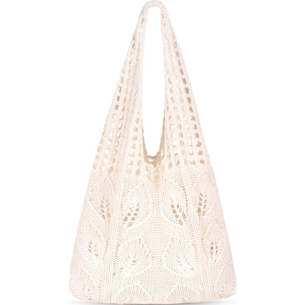 Women's Apricot 2 Shoulder Shopping Handbag Casual Travel Totes Fold Able Bags